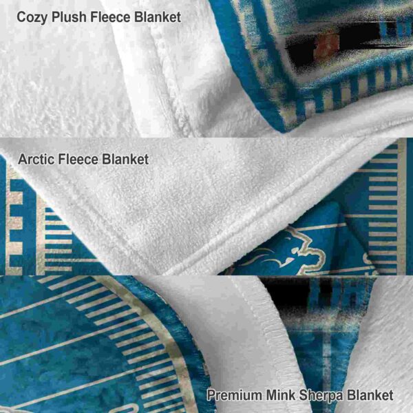 detroit lions football field blue blanket premium grade