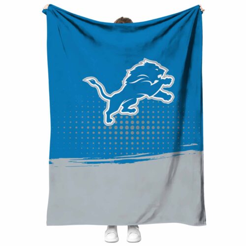detroit lions gradient dots blue blanket best selling