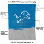 detroit lions gradient dots blue blanket new arrival