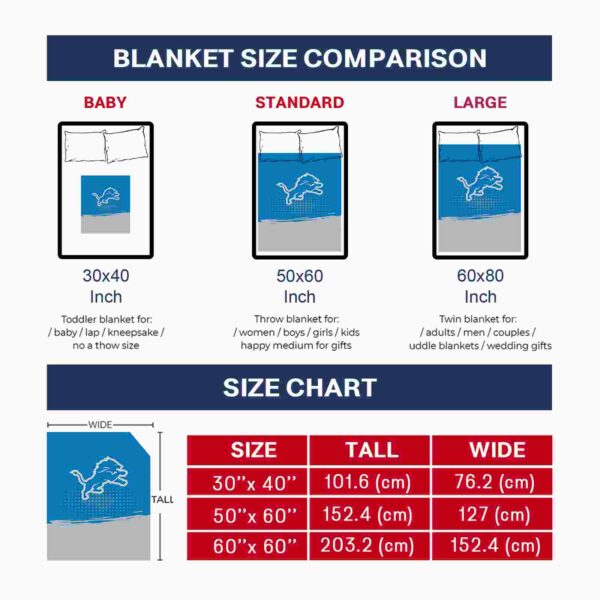 detroit lions gradient dots blue blanket trendy