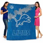 detroit lions grunge texture blue blanket best selling