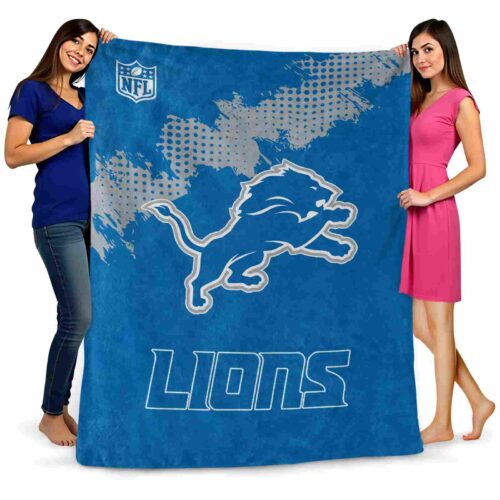 detroit lions grunge texture blue blanket fashion forward