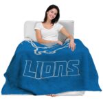detroit lions grunge texture blue blanket best selling