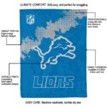 detroit lions grunge texture blue blanket best selling