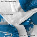 detroit lions grunge texture blue blanket best selling