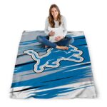 detroit lions paint streaks blue white blanket high quality