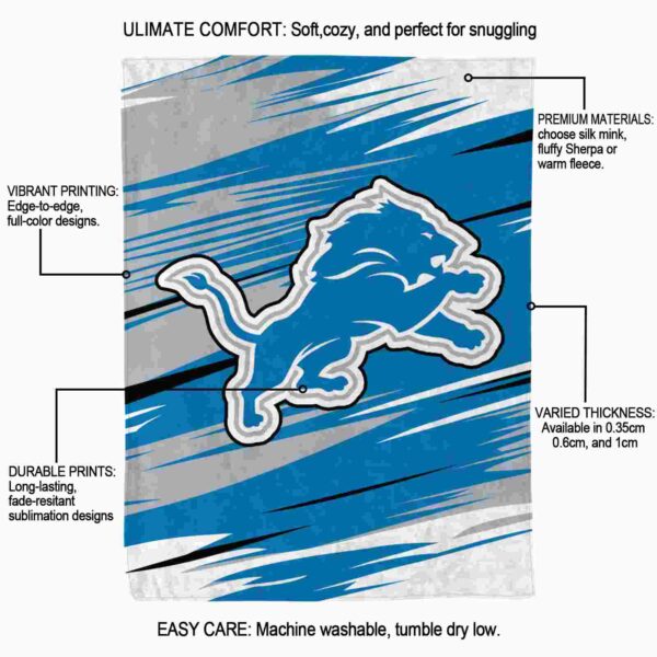 detroit lions paint streaks blue white blanket new arrival
