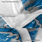 detroit lions paint streaks blue white blanket premium grade