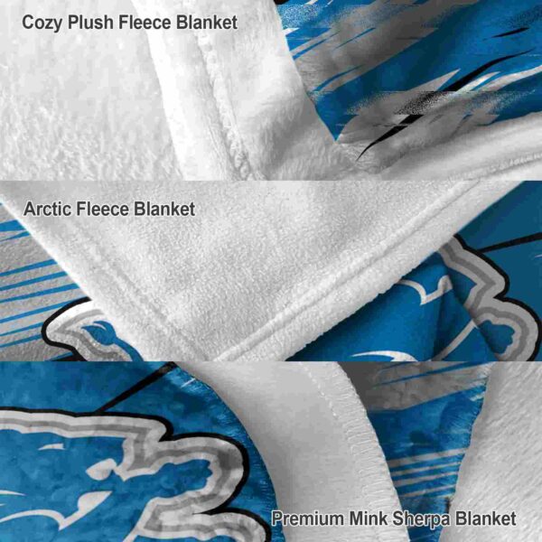 detroit lions paint streaks blue white blanket premium grade