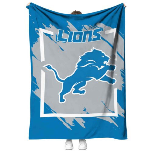 detroit lions splatter effect blue blanket best selling