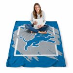 detroit lions splatter effect blue blanket best selling