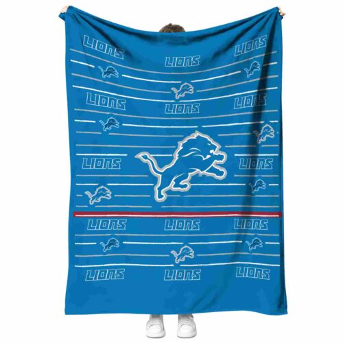 detroit lions striped pattern blue blanket best selling