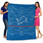 detroit lions striped pattern blue blanket best selling