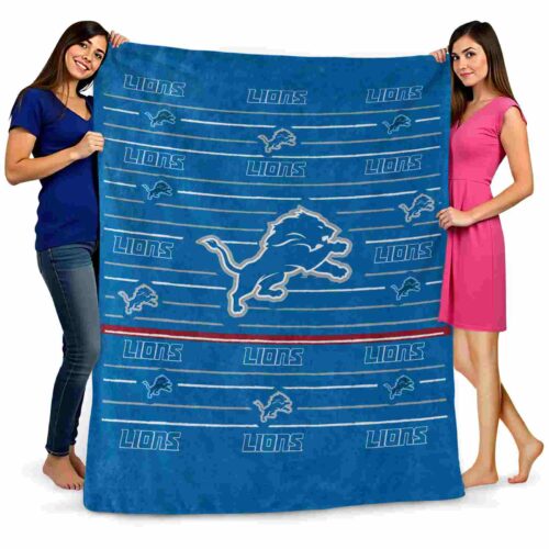 detroit lions striped pattern blue blanket fashion forward