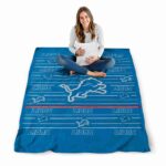 detroit lions striped pattern blue blanket best selling