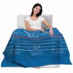 detroit lions striped pattern blue blanket best selling
