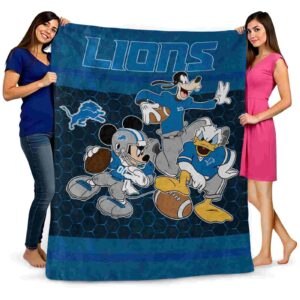 detroit lions three musketeers blue blanket fashion forward