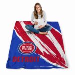 detroit pistons brushstrokes red white blanket best selling