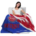 detroit pistons brushstrokes red white blanket best selling