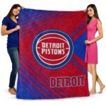 detroit pistons diagonal stripes red blanket best selling
