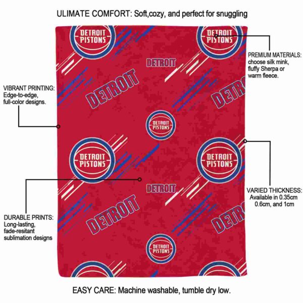 detroit pistons fan spirit red blanket new arrival
