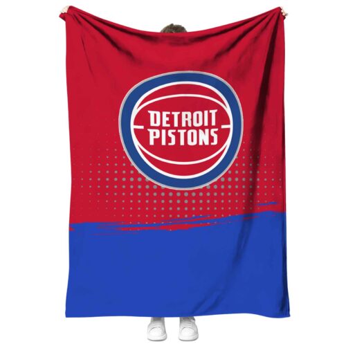 detroit pistons gradient dots red blanket best selling