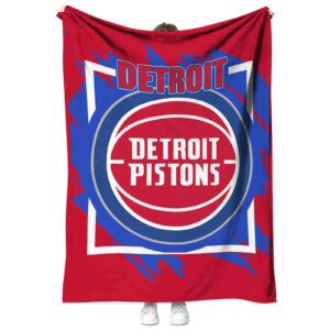 detroit pistons splatter effect red blanket best selling