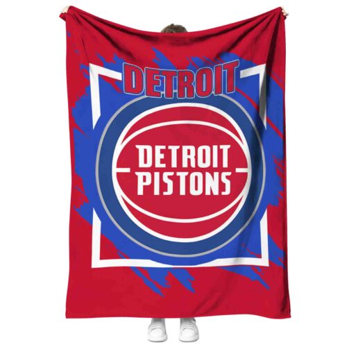 detroit pistons splatter effect red blanket best selling