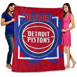 detroit pistons splatter effect red blanket fashion forward