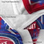 detroit pistons splatter effect red blanket premium grade