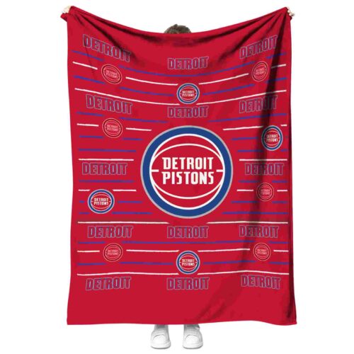 detroit pistons striped pattern red blanket best selling
