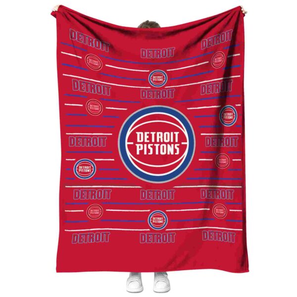 detroit pistons striped pattern red blanket best selling