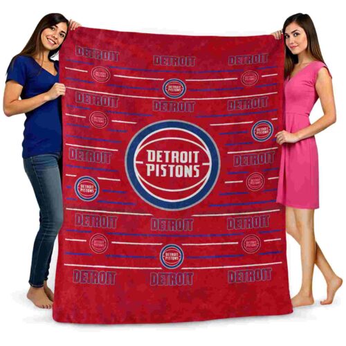 detroit pistons striped pattern red blanket fashion forward