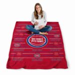 detroit pistons striped pattern red blanket high quality