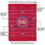 detroit pistons striped pattern red blanket new arrival