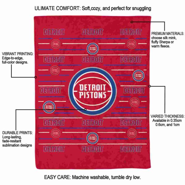detroit pistons striped pattern red blanket new arrival