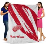 detroit red wings brushstrokes red white blanket best selling