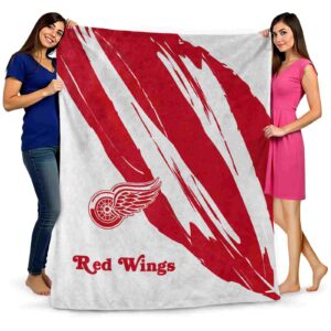detroit red wings brushstrokes red white blanket fashion forward
