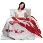 detroit red wings brushstrokes red white blanket best selling