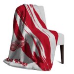 detroit red wings brushstrokes red white blanket best selling