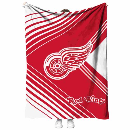 detroit red wings diagonal stripes red blanket best selling