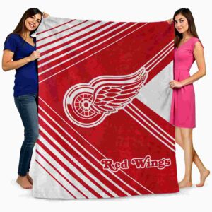 detroit red wings diagonal stripes red blanket fashion forward