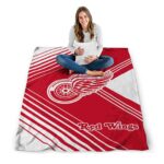 detroit red wings diagonal stripes red blanket high quality
