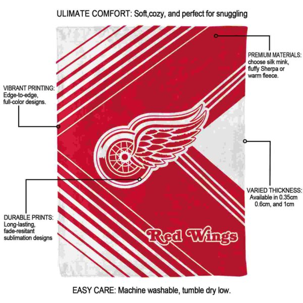 detroit red wings diagonal stripes red blanket new arrival