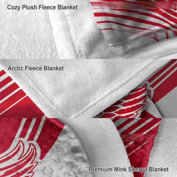 detroit red wings diagonal stripes red blanket premium grade
