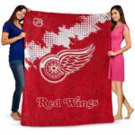 detroit red wings grunge texture red blanket best selling