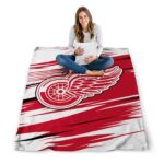 detroit red wings paint streaks red white blanket best selling