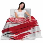 detroit red wings paint streaks red white blanket best selling