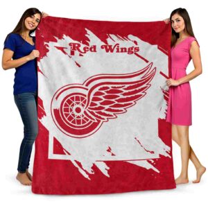 detroit red wings splatter effect red blanket fashion forward