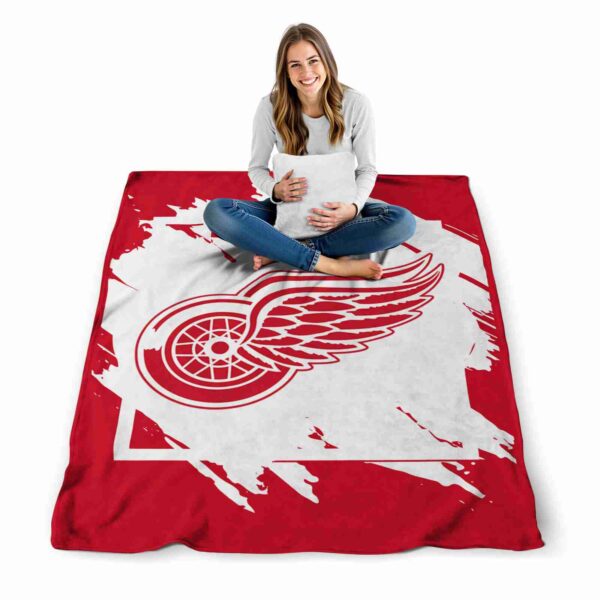 detroit red wings splatter effect red blanket high quality